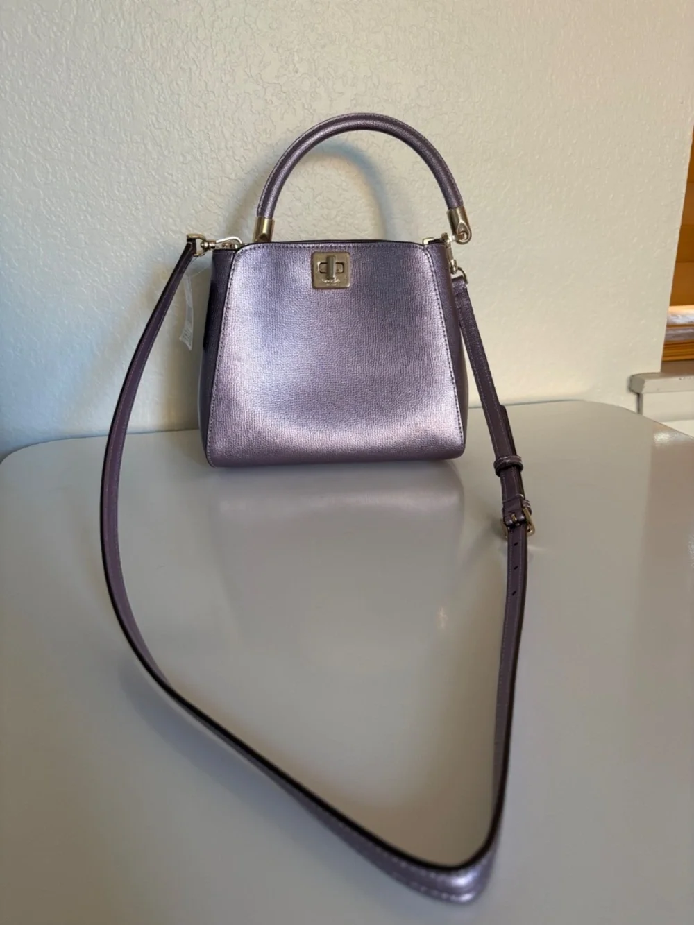 Kate Spade Phoebe Metallic Purple Bag